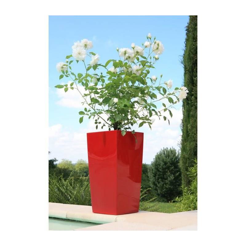 Riviera - Riviera Pot De Fleurs Nuance - Carre - 29 X 29 X H 52 Cm - Rouge - Image 1
