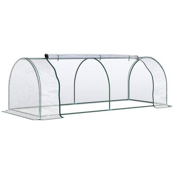 Serre Tunnel Jardin Acier PVC Transparent Protection Potager 250x100x80cm - ComfortXL Outdoor Living - Image 2