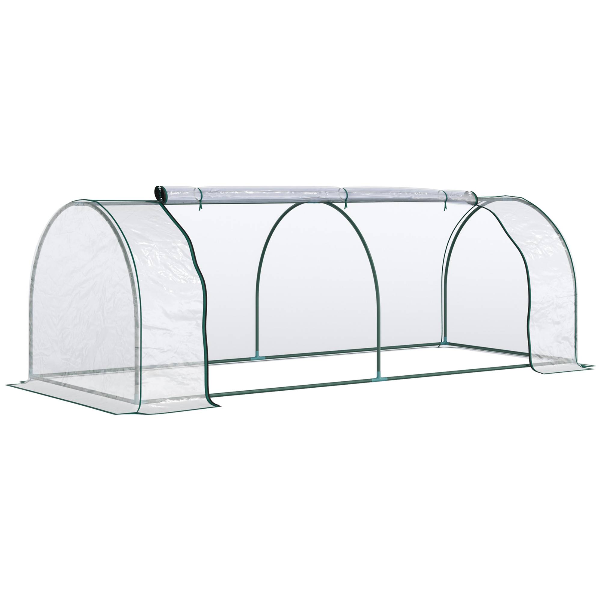 Serre Tunnel Jardin Acier PVC Transparent Protection Potager 250x100x80cm - ComfortXL Outdoor Living - Image 2
