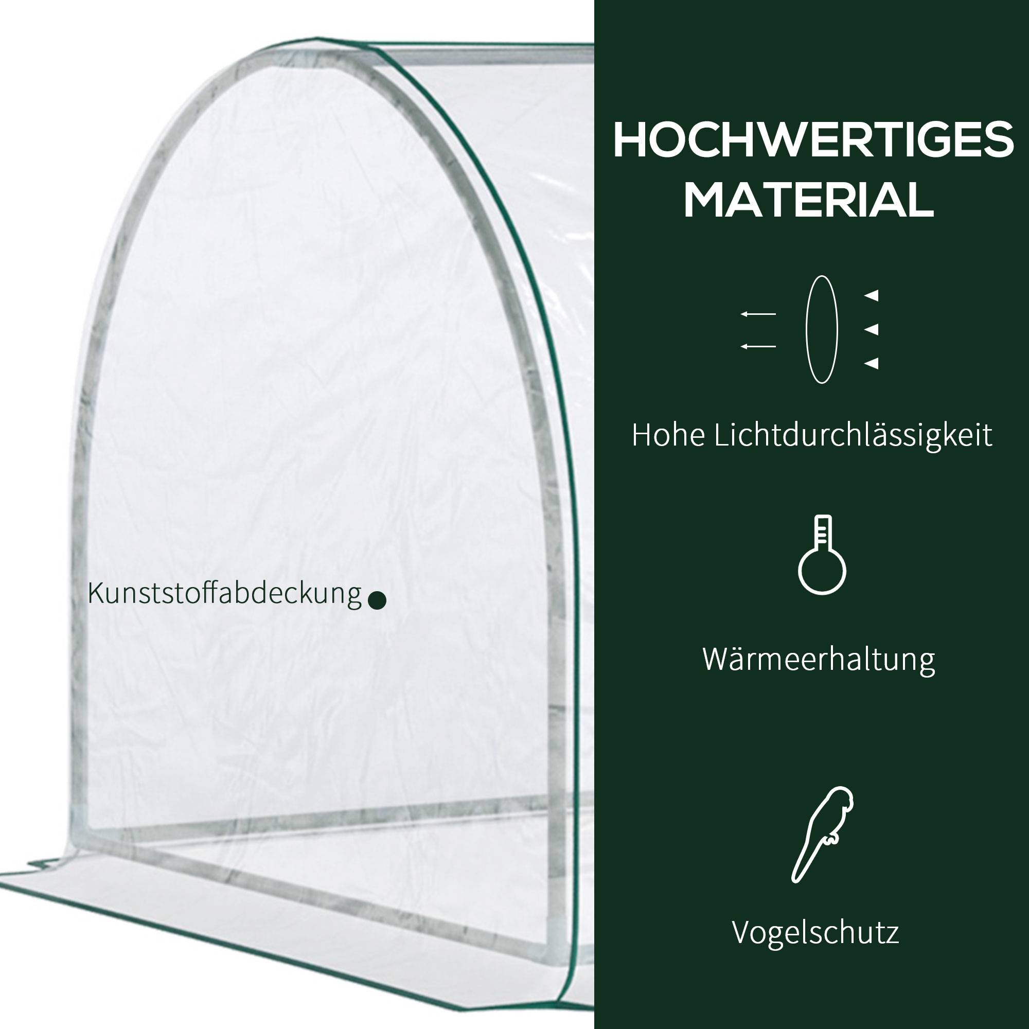 Serre Tunnel Jardin Acier PVC Transparent Protection Potager 250x100x80cm - ComfortXL Outdoor Living - Image 4