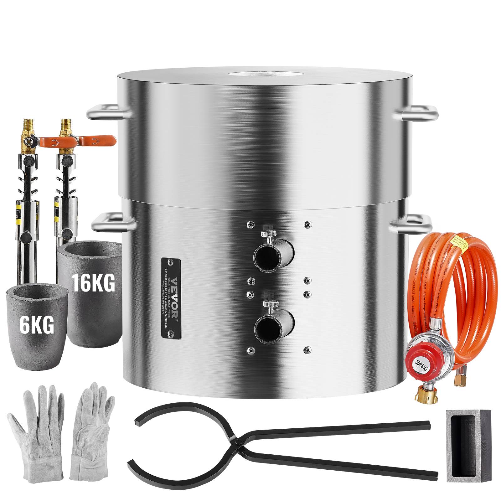Vevor - Four de fusion métal au propane – Kit complet 16 kg, double brûleur, pinces incluses - Image 1