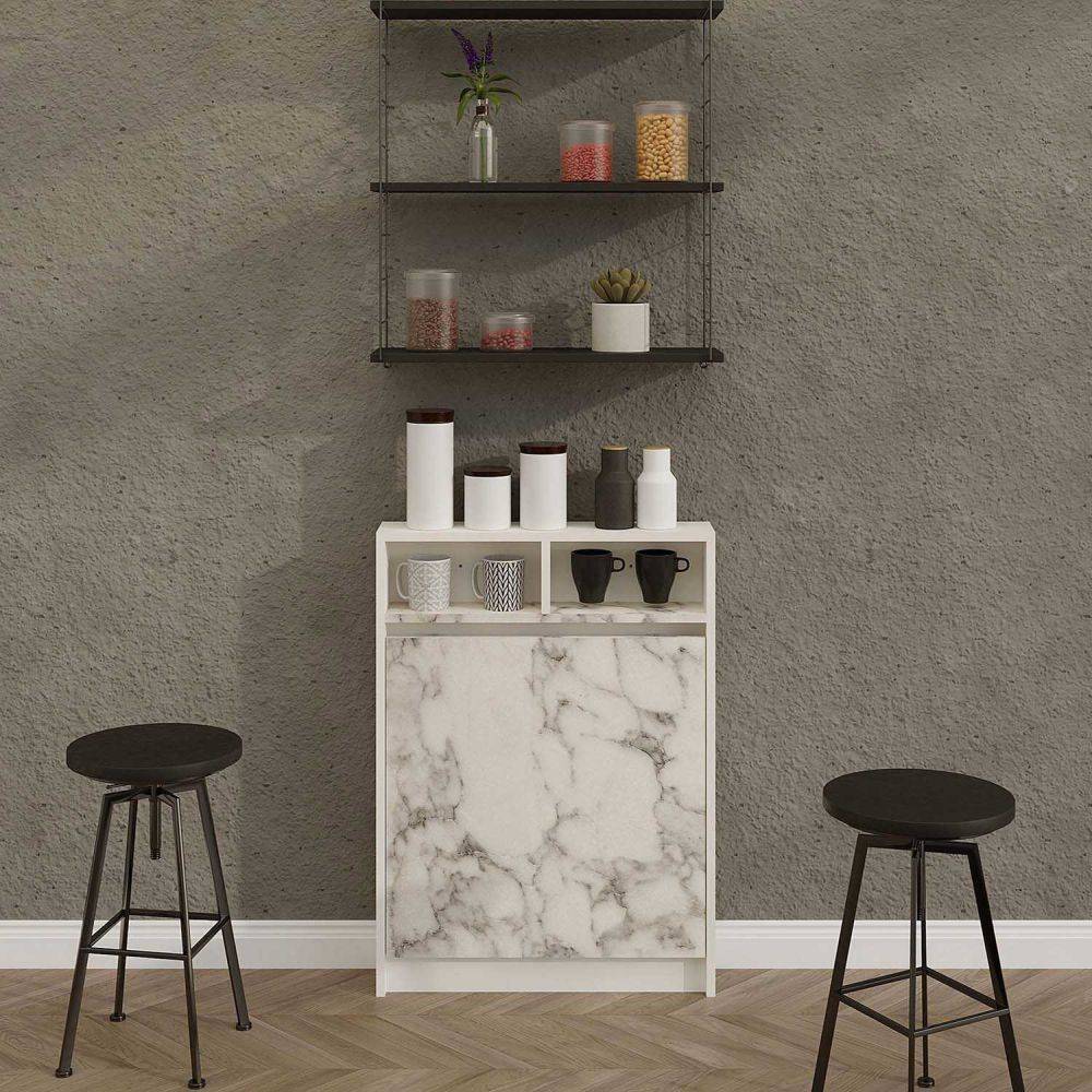 Hanah Home - Table de cuisine pliante avec rangements Bracked - Image 4