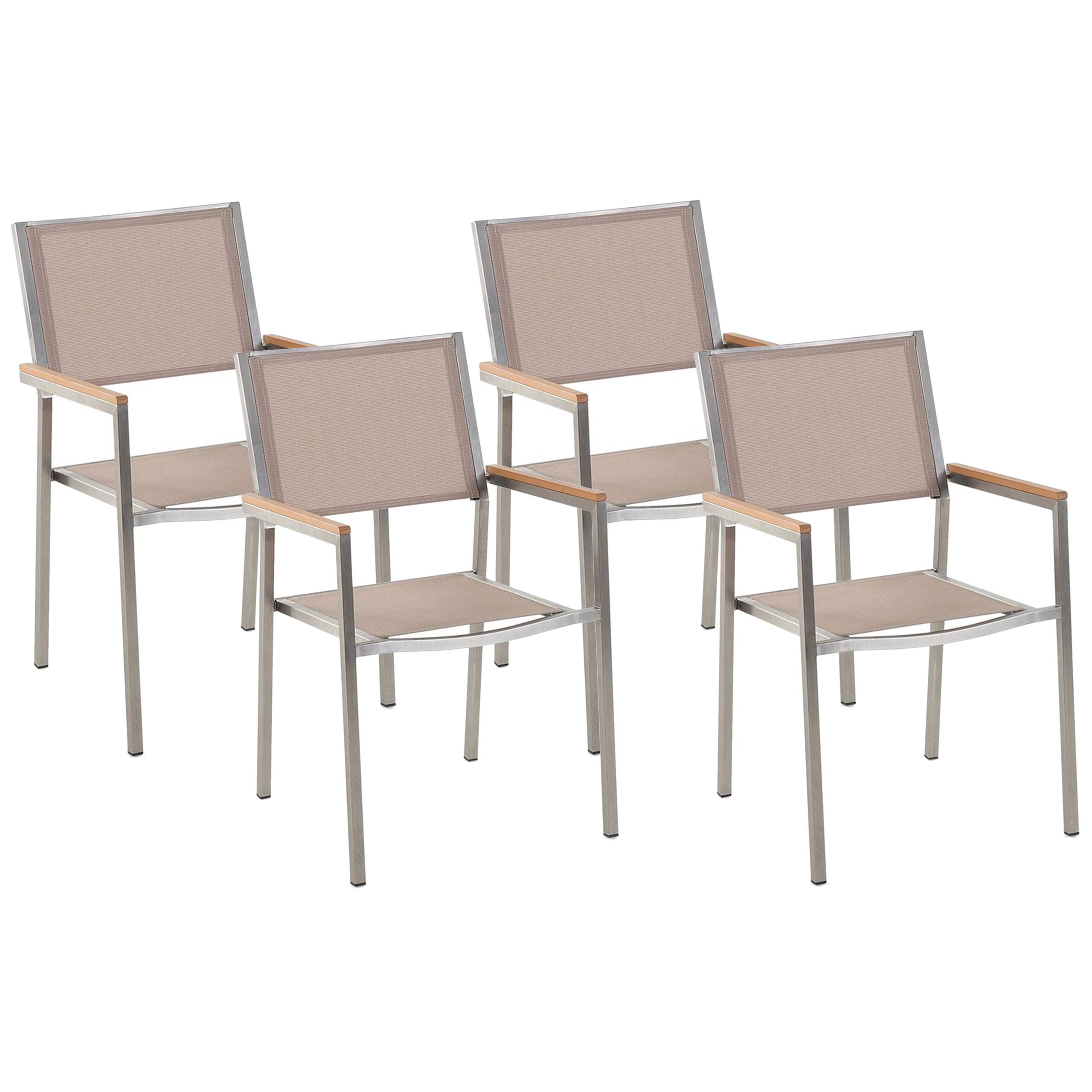 Beliani - Chaise de jardin Acier inox Beige GROSSETO - Beliani - Image 2