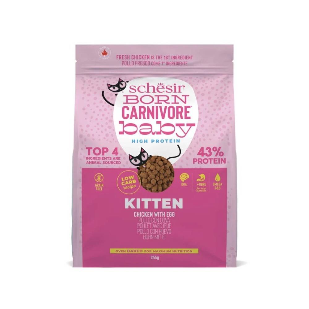 Schesir - Croquettes chaton Baby Poulet Et Œuf - Schesir Born Carnivore 255 g