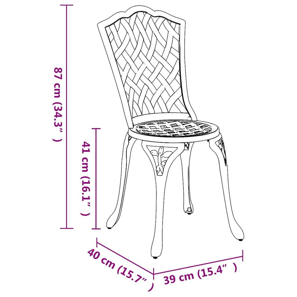 Chaise de jardin aluminium blanc 39 x 40 x 87 cm - PANGIVO - Image 8