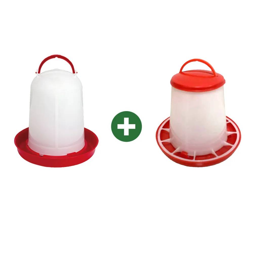 Abreuvoir 3L + Mangeoire 3kg - avec poignée - Image 1