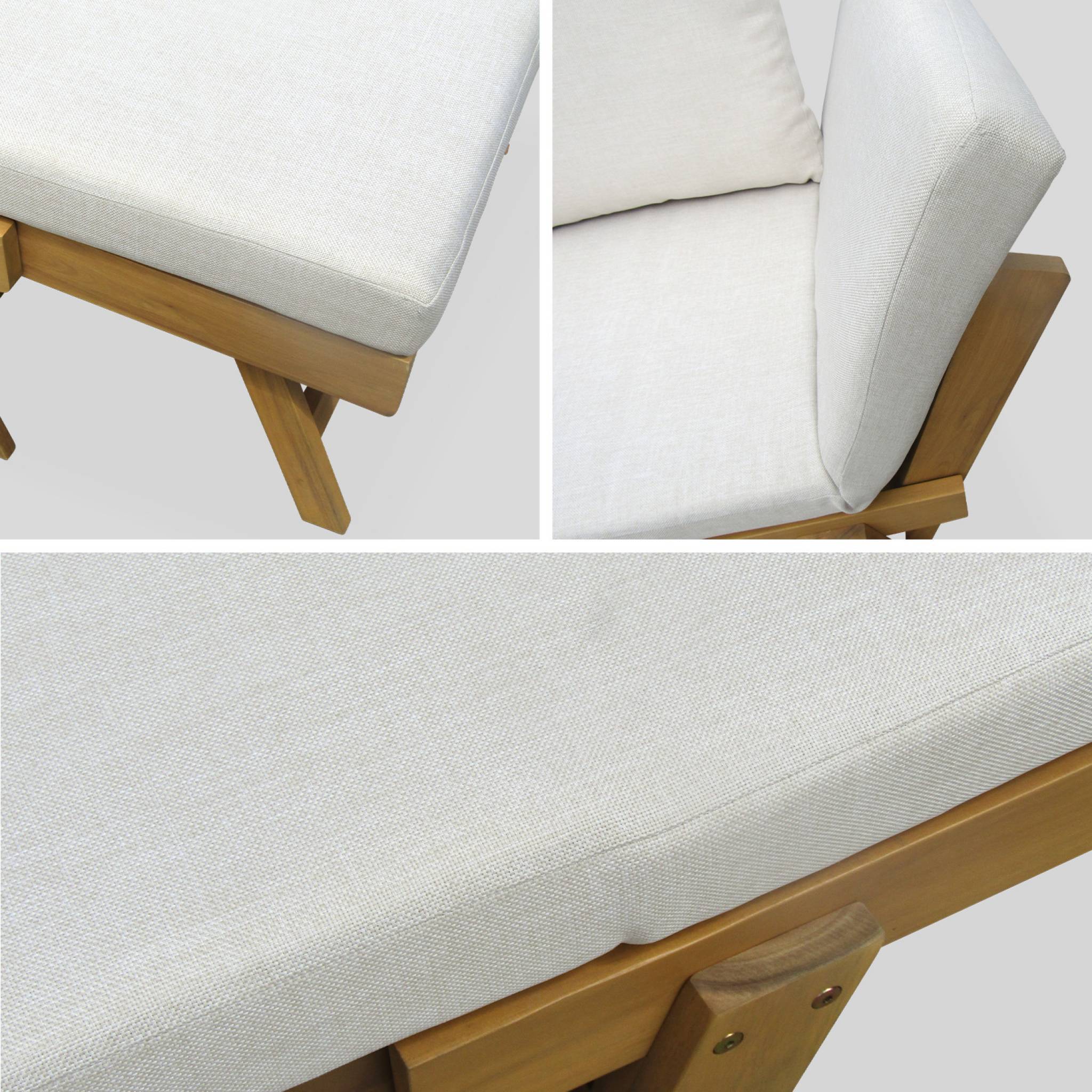 Banquette de jardin beige 2/3 places JALANCE. accoudoirs modulables 155/200x72x74.5cm | sweeek - Image 7