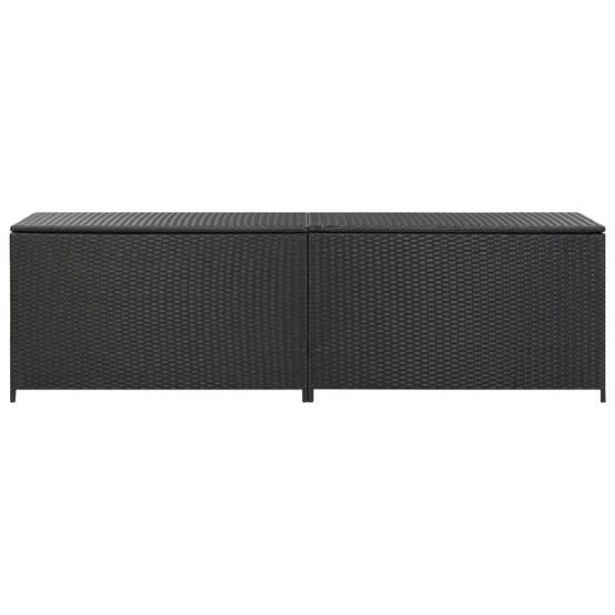 Coffre de rangement - Boîte de rangement extérieure - Coffre de jardin résine tressée 200x50x60 cm noir - Image 1