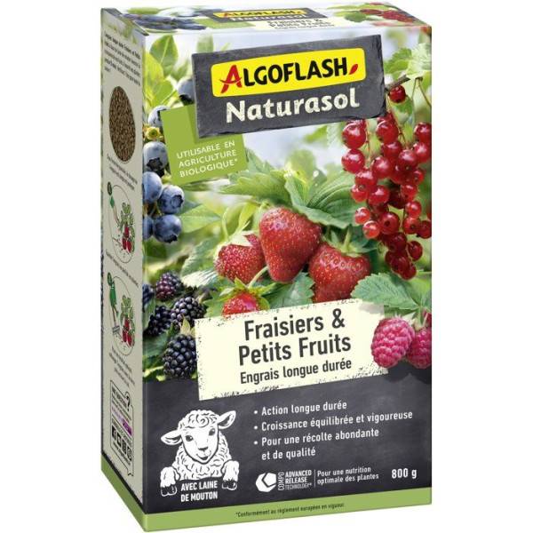 Algoflash - Engrais fraisiers et petits fruits - ALGOFLASH NATURASOL - Longue durée - 800 g - UAB - Image 1