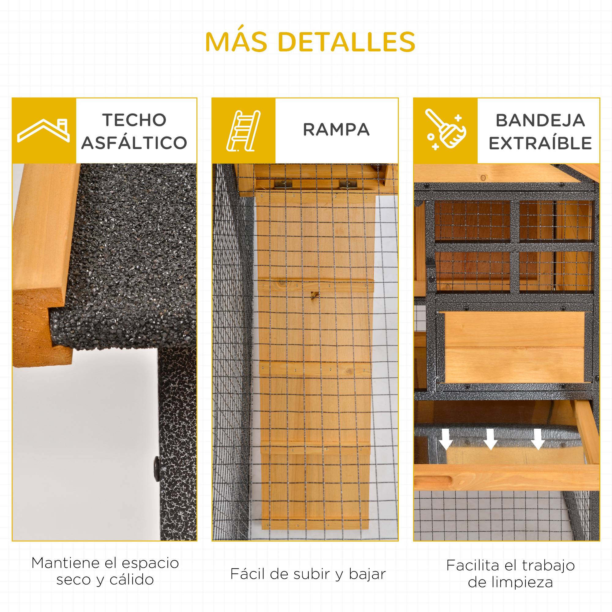 Grand Clapier Extérieur Bois pour Lapins 2 Niveaux Enclos Spacieux et Toit Incliné 122cm Gris - ComfortXL Outdoor Living - Image 9