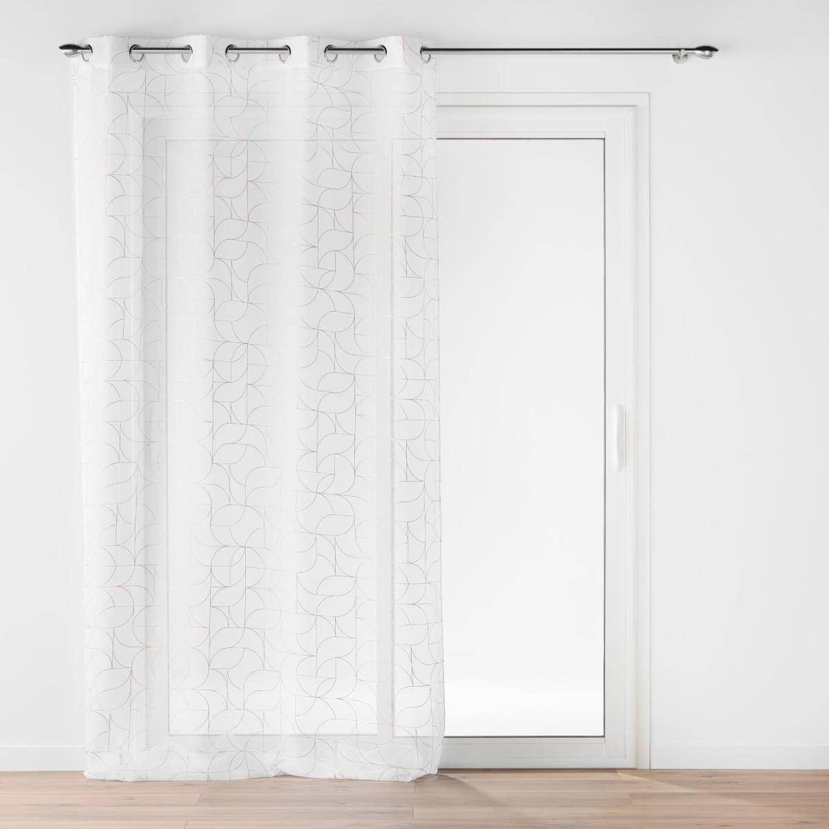 Rideau Voilage à Œillets "Louxor" 140x240cm Blanc - Image 1
