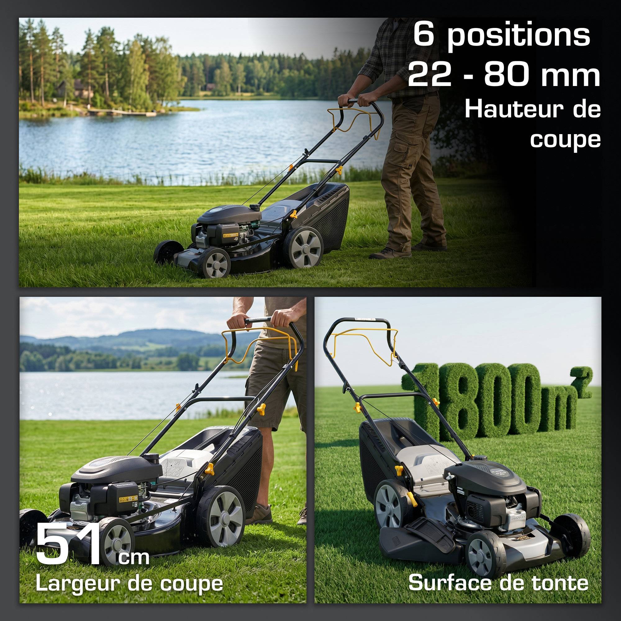 Alpina - Tondeuse AL4 51 SHQ, 145cc, largeur 51cm, bac 60L, 4 en 1 - ALPINA - Image 4