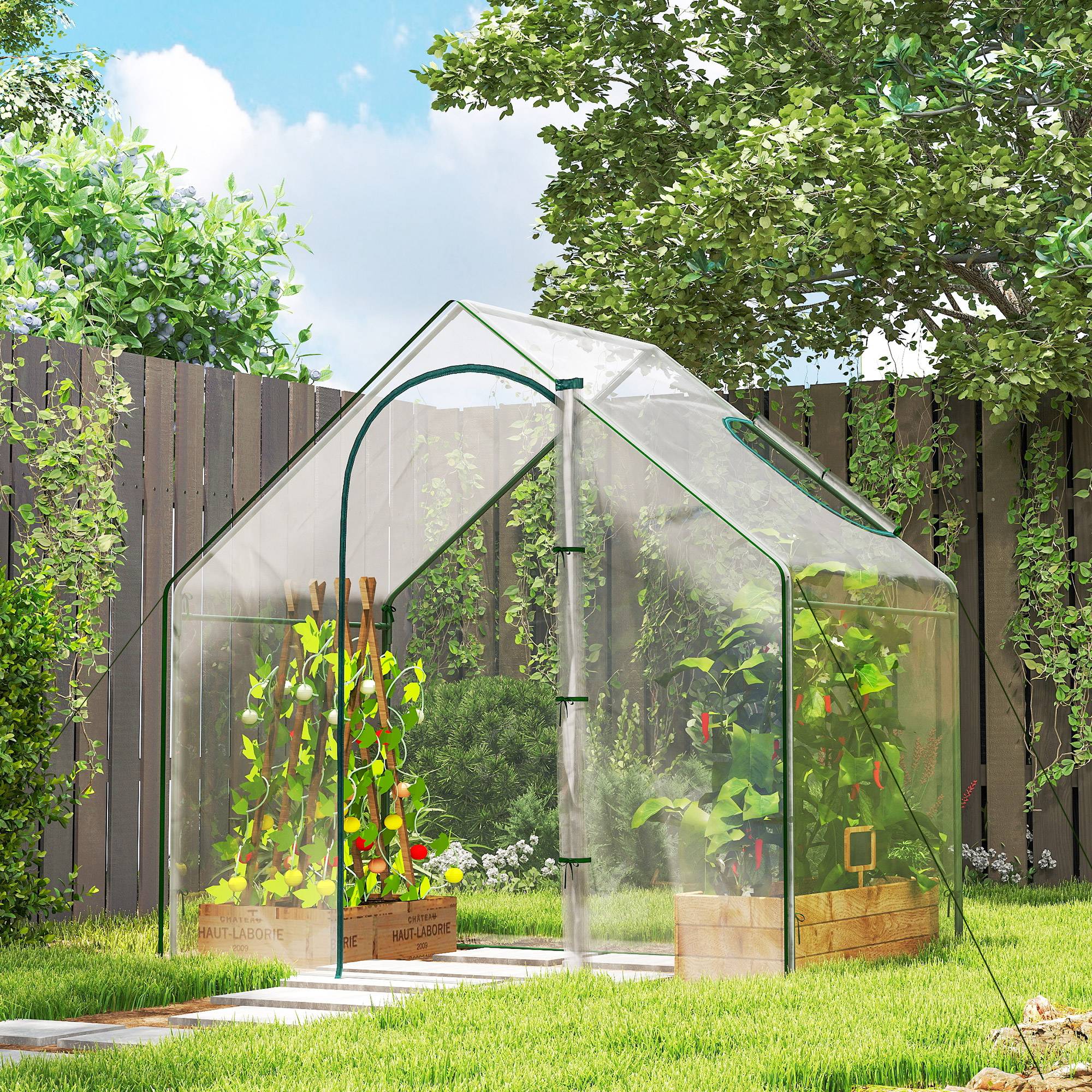 Serre verte transparente 1,8x1x1,68m pour balcon terrasse, structure acier plastique étanche pour tomates - Image 3