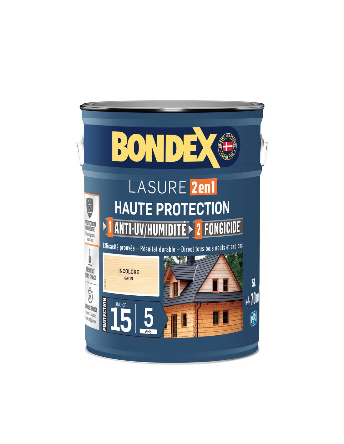 Bondex - Lasure Haute Protection 2 En 1 Satin 5 Ans 5l - [ffffff]179647 - Incolore - Bondex