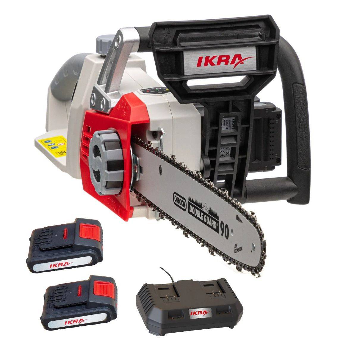 Tronçonneuse sans fil 40V - Guide OREGON 35,5 cm - 2 batteries lithium 2.0Ah - Chargeur Double - Tendeur de chaine rapide IKRA - Image 1