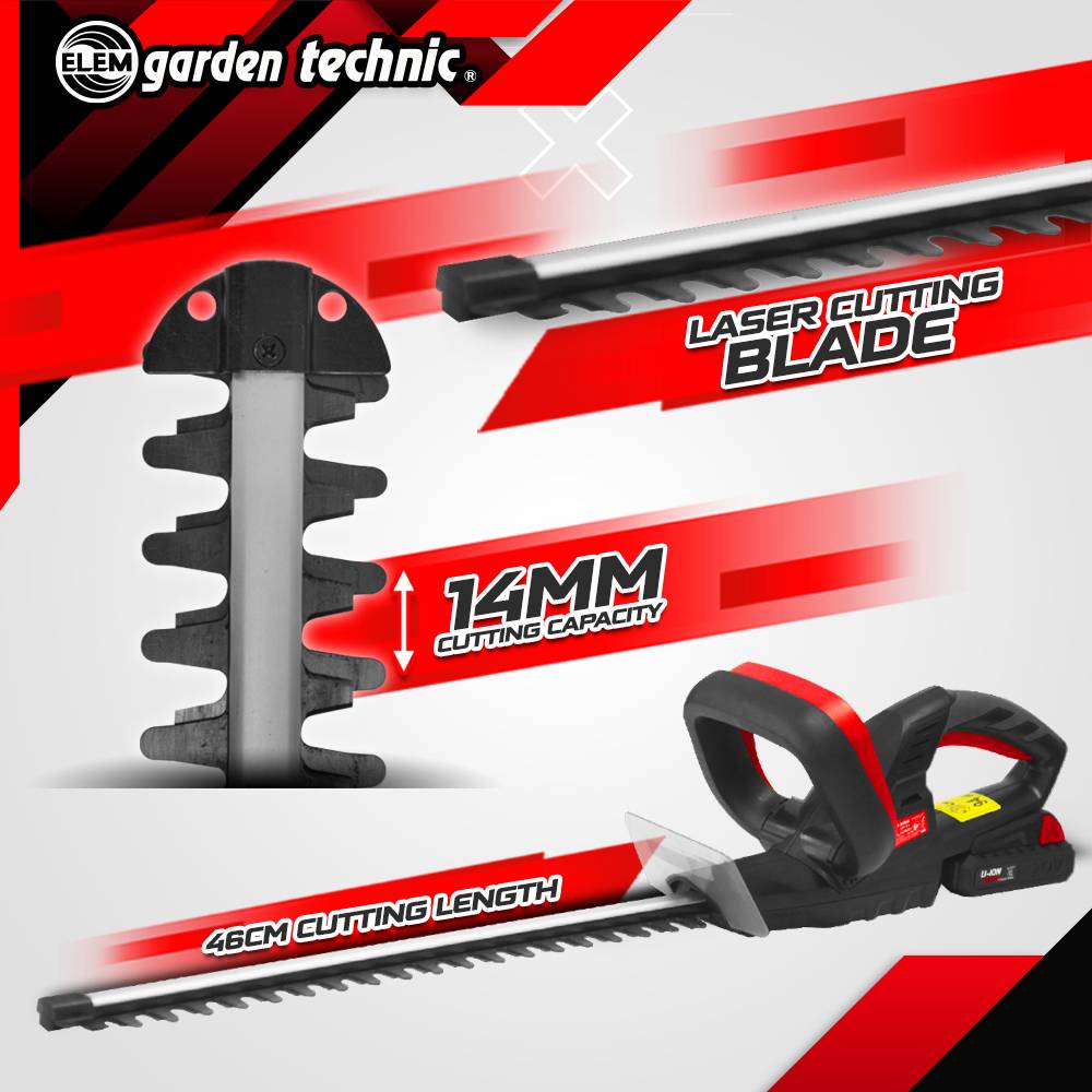 Elem Garden Technic - Taille haies rechargeable 20V lithium - 46 cm - Capacité de coupe 14 mm - Image 3
