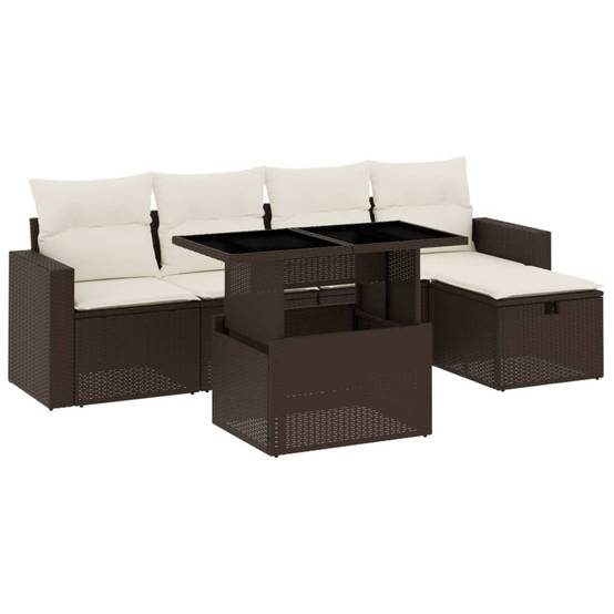 Vidaxl - Salon de jardin avec coussins 6 pcs marron résine tressée vidaXL 3274813 - Image 2