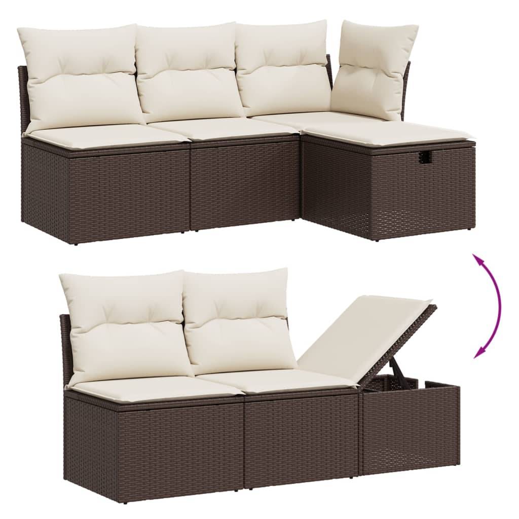 Vidaxl - Salon de jardin avec coussins 6 pcs marron résine tressée vidaXL 3274813 - Image 8