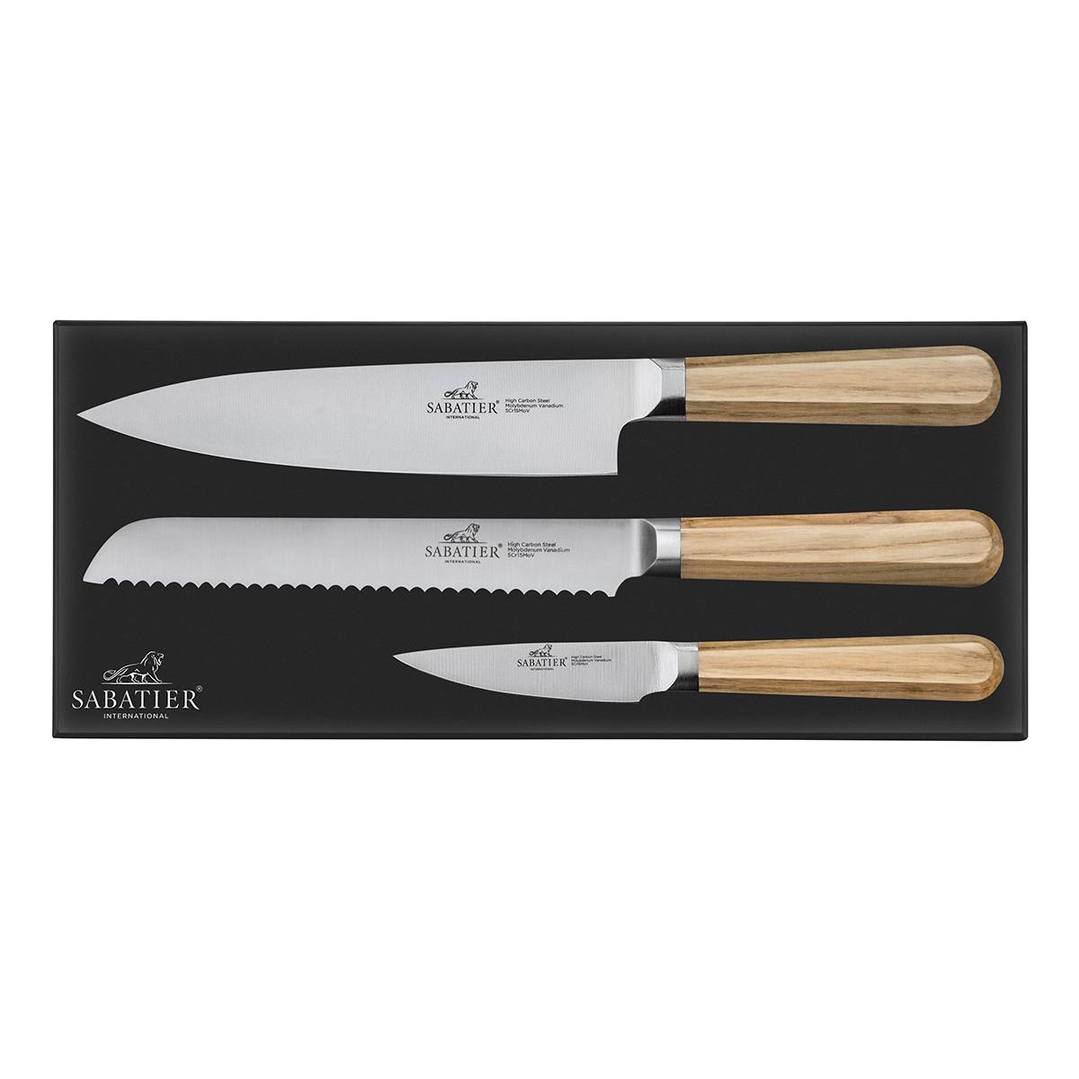 Coffret 3 pièces frêne (office 9cm + pain 20cm + cuisine 20cm) 881384 Lion Sabatier - Image 3