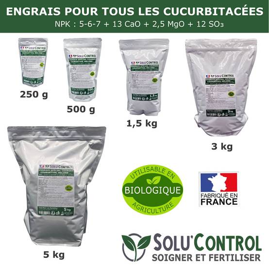 SOLU’CONTROL - 3 kg d'Engrais Spécial Courges, Courgettes et autres cucurbitacées - Formulation haute qualité Organo-Minerale - Image 5