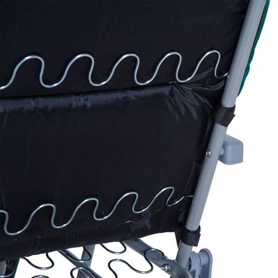 Chaises longues de plage pliantes et inclinables en 2 parties, avec coussin rembourré, vertes et blanches - Image 10