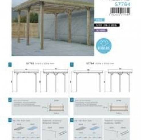 CARPORT BASE 4x5 H 4m, Ancrage Aucun, Panneaux de toit Pvc - Image 4