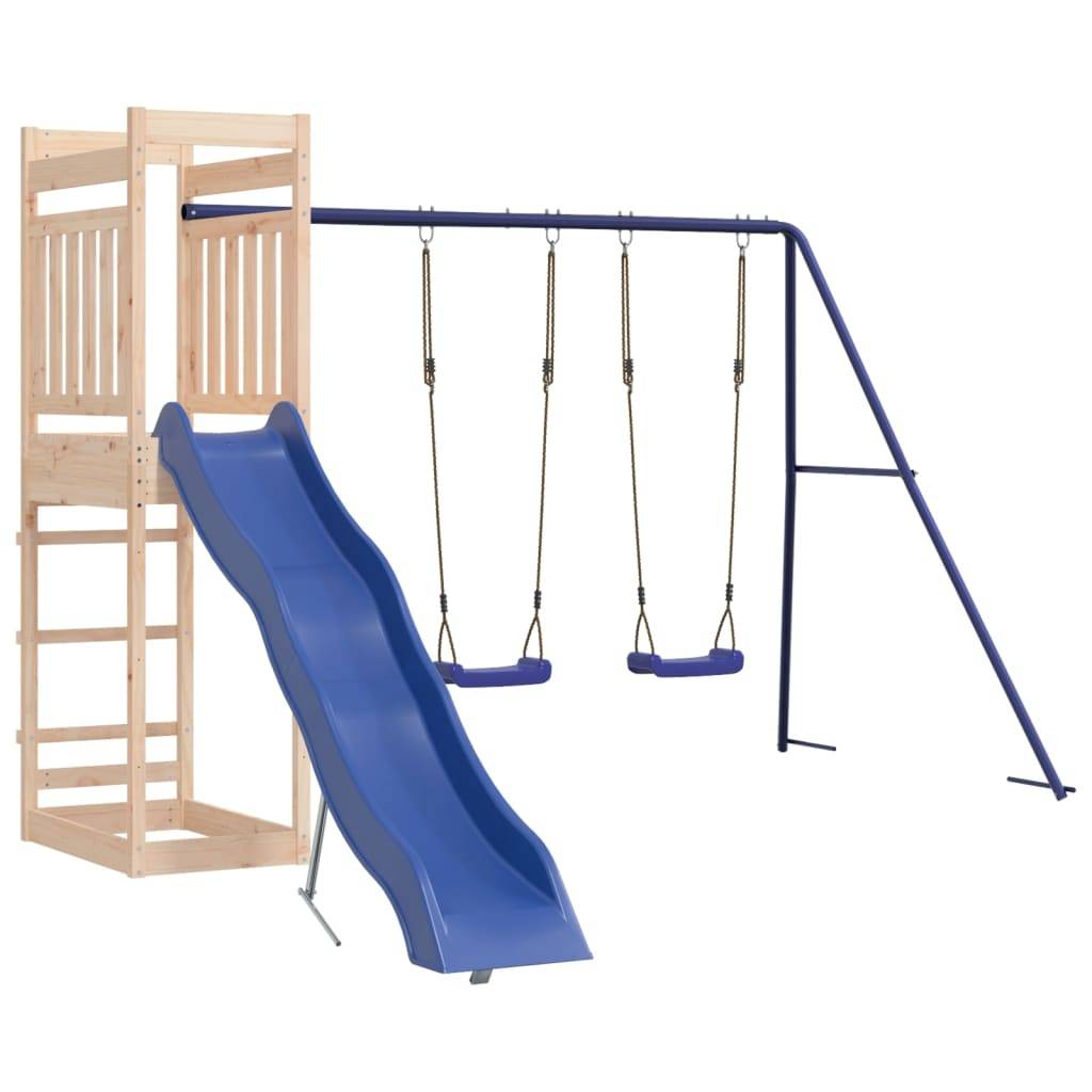 Helloshop26 - Aire de jeux d'extérieur balançoires toboggan portiques robuste jeux jardin 314 x 349 x 207 cm bois de pin massif - Image 3