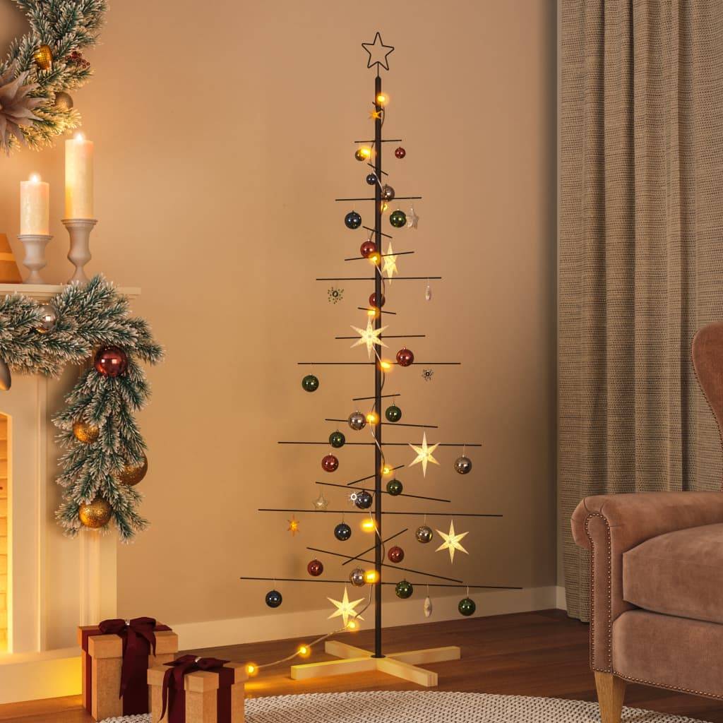 Maison Chic - Sapin de Noël | Arbre de Noël en métal avec base en bois noir 180 cm Maison Chic - Image 2