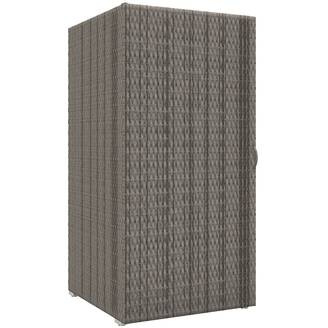Armoire de rangement jardin 2 niveaux acier résine tressée 120cm gris - ComfortXL Outdoor Living