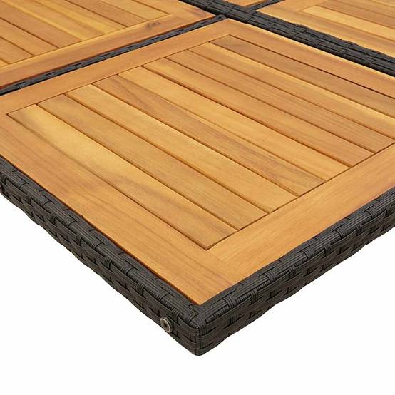 Salon de Jardin Encastrable 12 Places XXL, Grande Table 330cm Bois d'Acacia et Résine Tressée Noire – ComfortXL Outdoor Living - Image 5