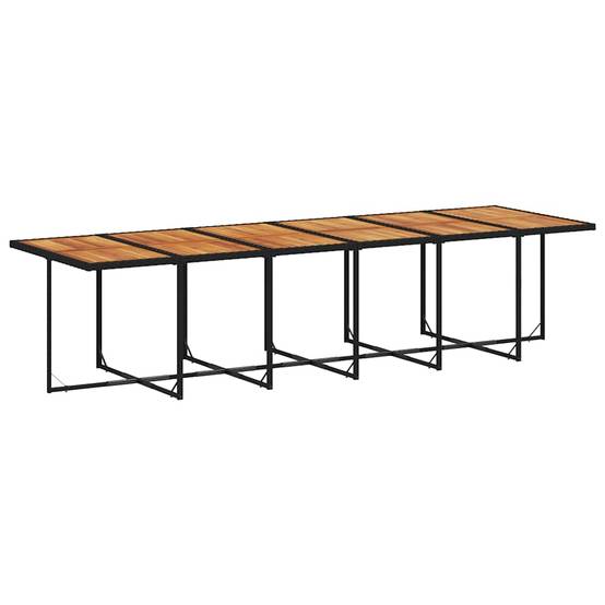 Salon de Jardin Encastrable 12 Places XXL, Grande Table 330cm Bois d'Acacia et Résine Tressée Noire – ComfortXL Outdoor Living - Image 4
