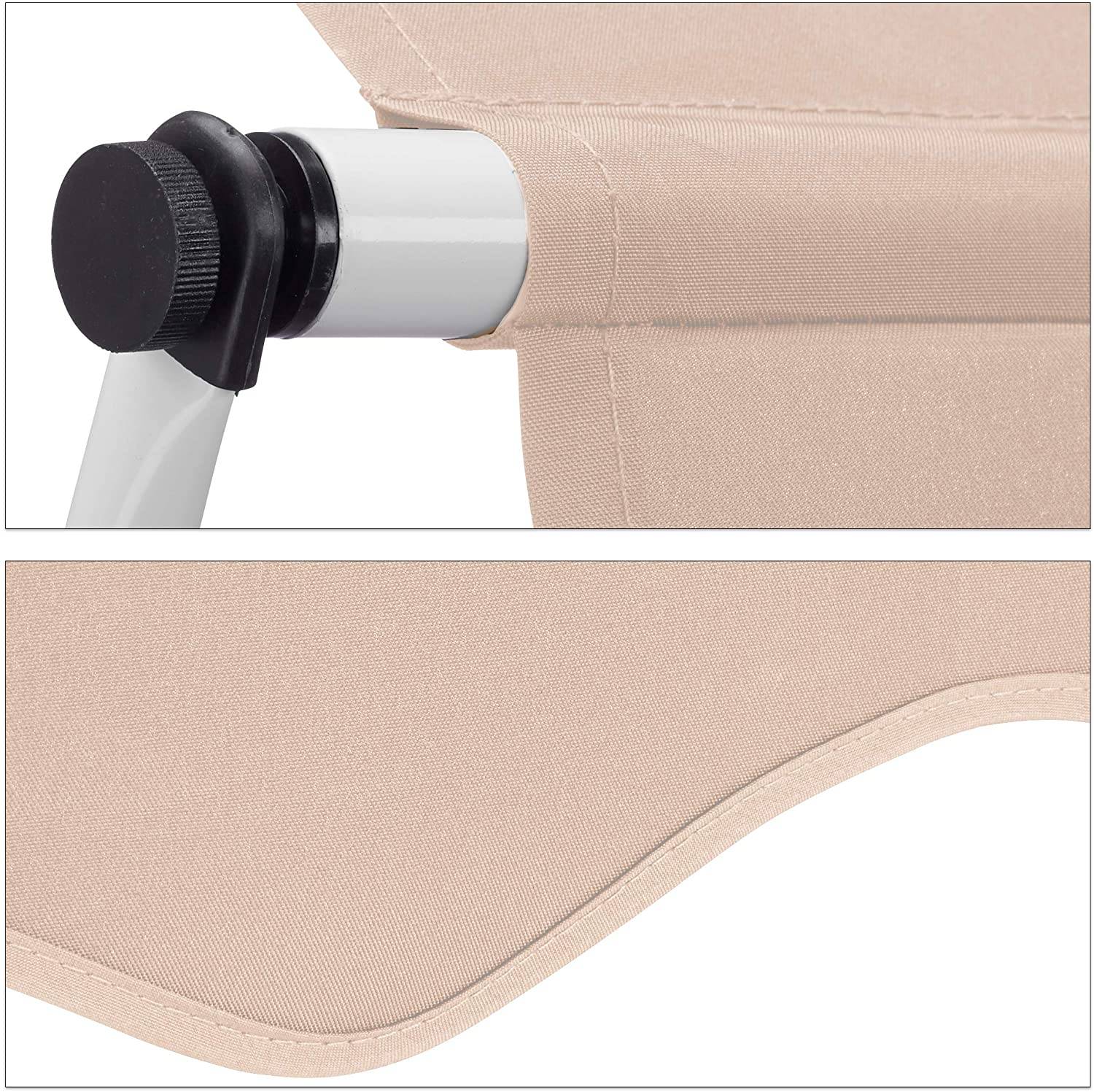 Store banne télescopique de balcon manivelle hauteur réglable résistant uv polyester acier 200 x 120 cm beige - Image 3