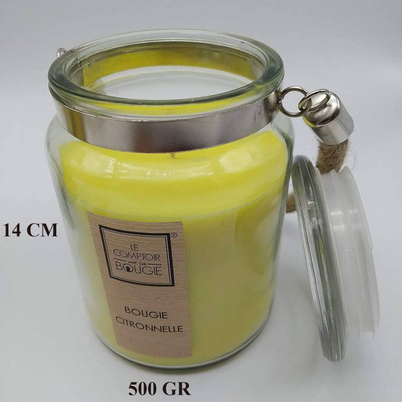Bougie Parfumée Citronnelle pot en verre 500g - Image 3