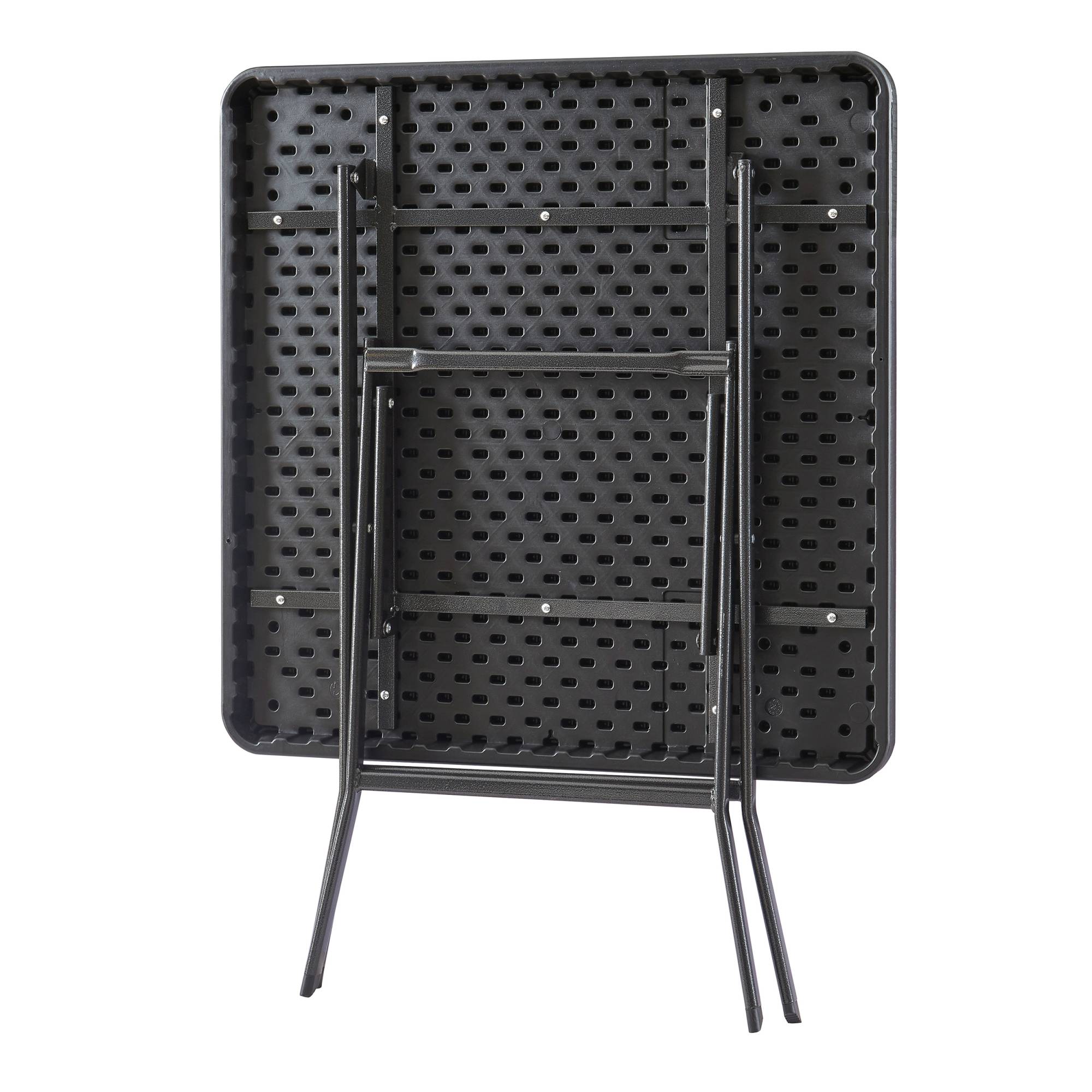 Table de camping pliante Mark 78 x 78 x 74 cm effet rotin noir [en.casa] - Image 6