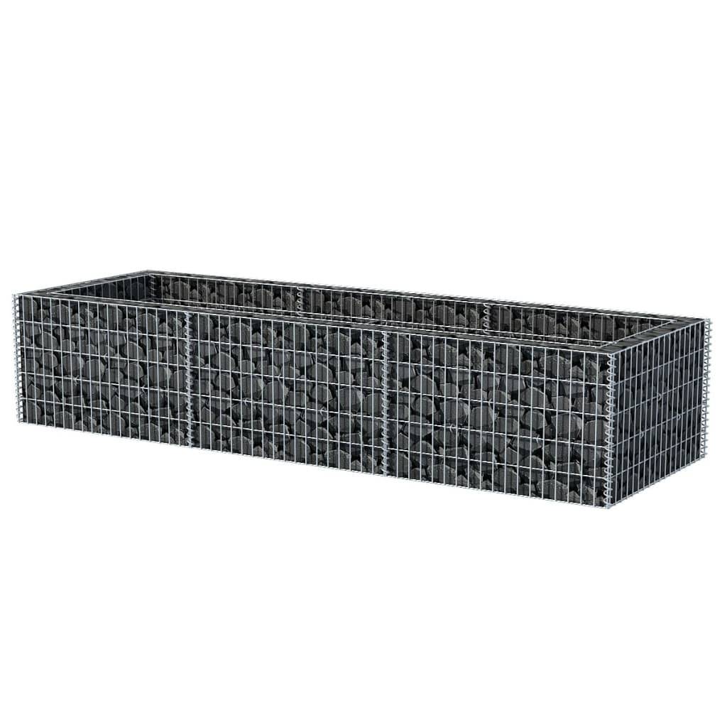 Jardinière lit surélevé plantes fleurs jardin à gabion acier 270 x 90 x 50 cm - Image 2