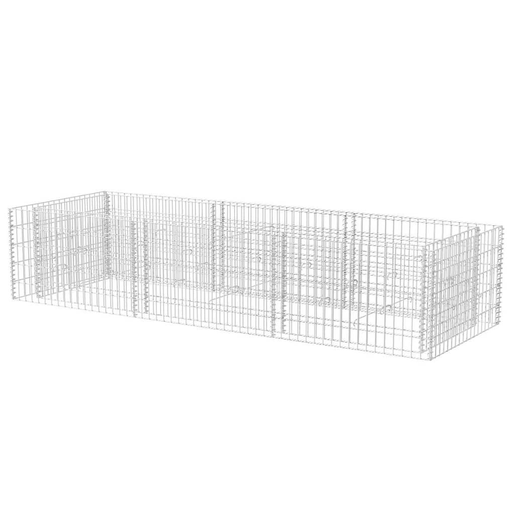 Jardinière lit surélevé plantes fleurs jardin à gabion acier 270 x 90 x 50 cm - Image 1