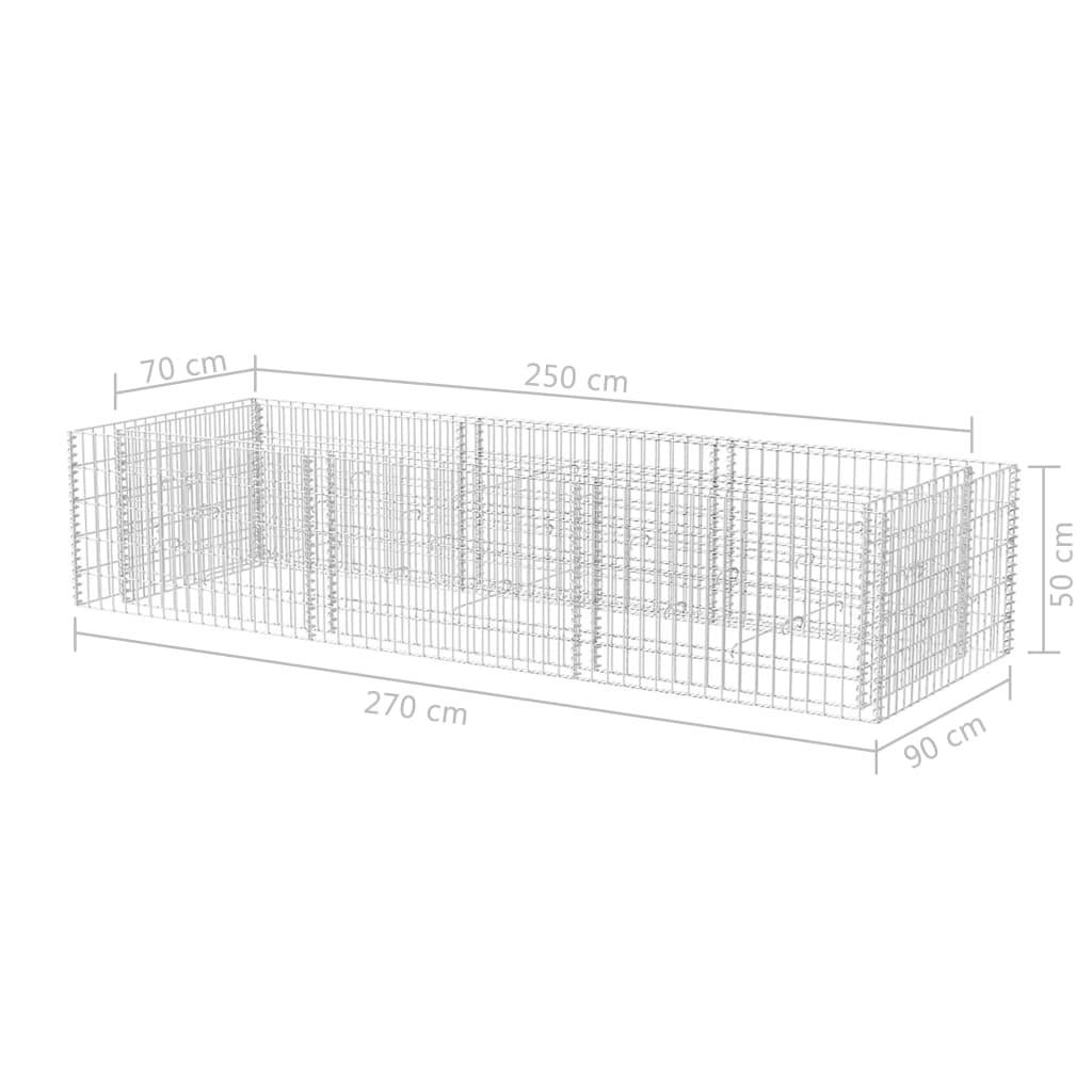 Jardinière lit surélevé plantes fleurs jardin à gabion acier 270 x 90 x 50 cm - Image 5