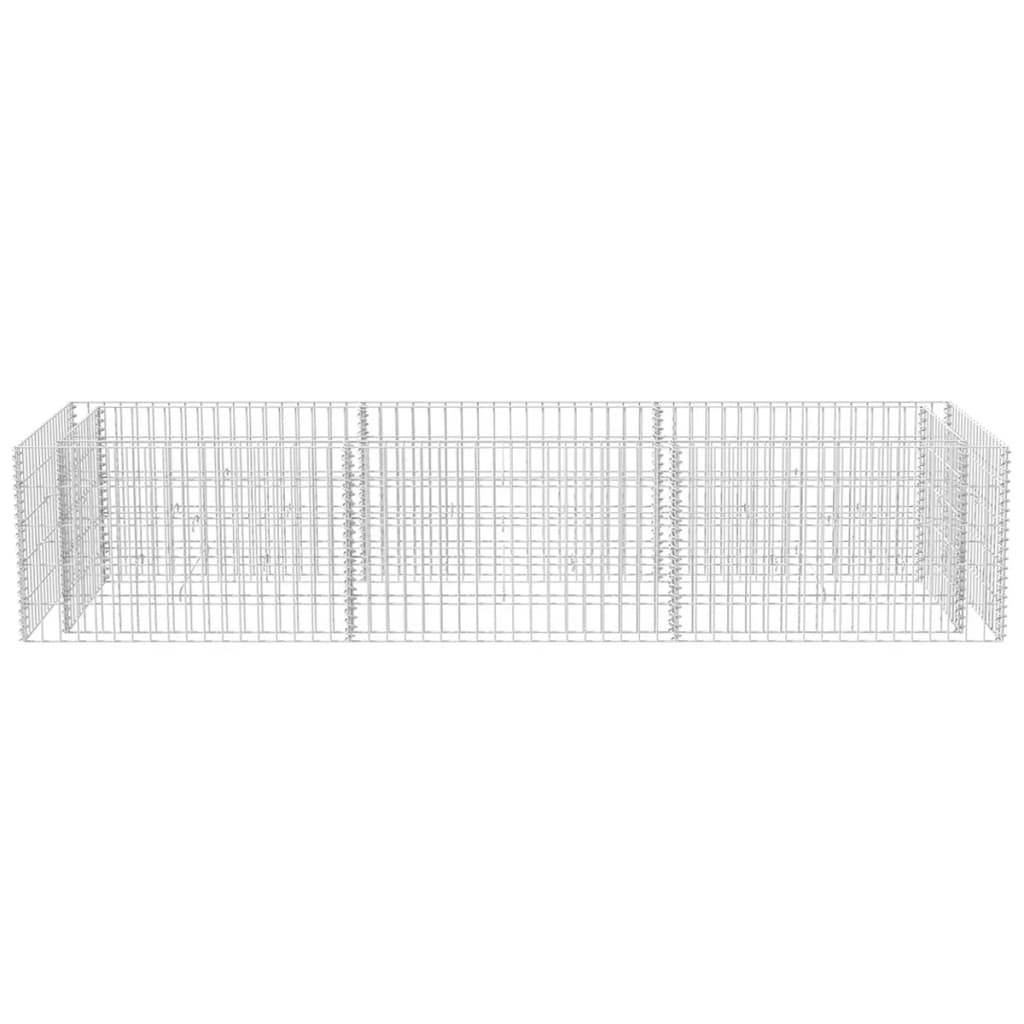 Jardinière lit surélevé plantes fleurs jardin à gabion acier 270 x 90 x 50 cm - Image 3