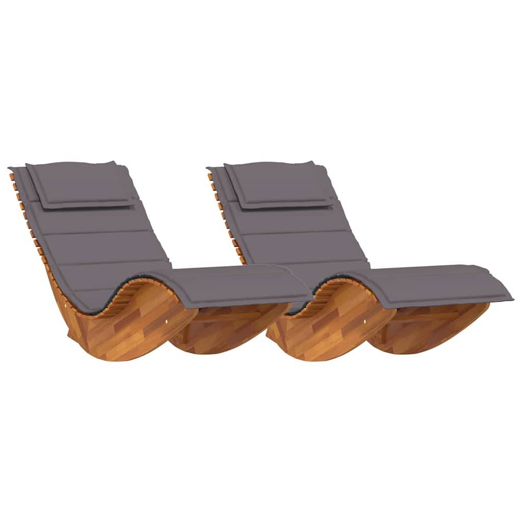 PANGIVO - Transat bois acacia marron 60 x 154 x 74 cm avec coussins, Poids :30.8kg - PANGIVO - Image 2
