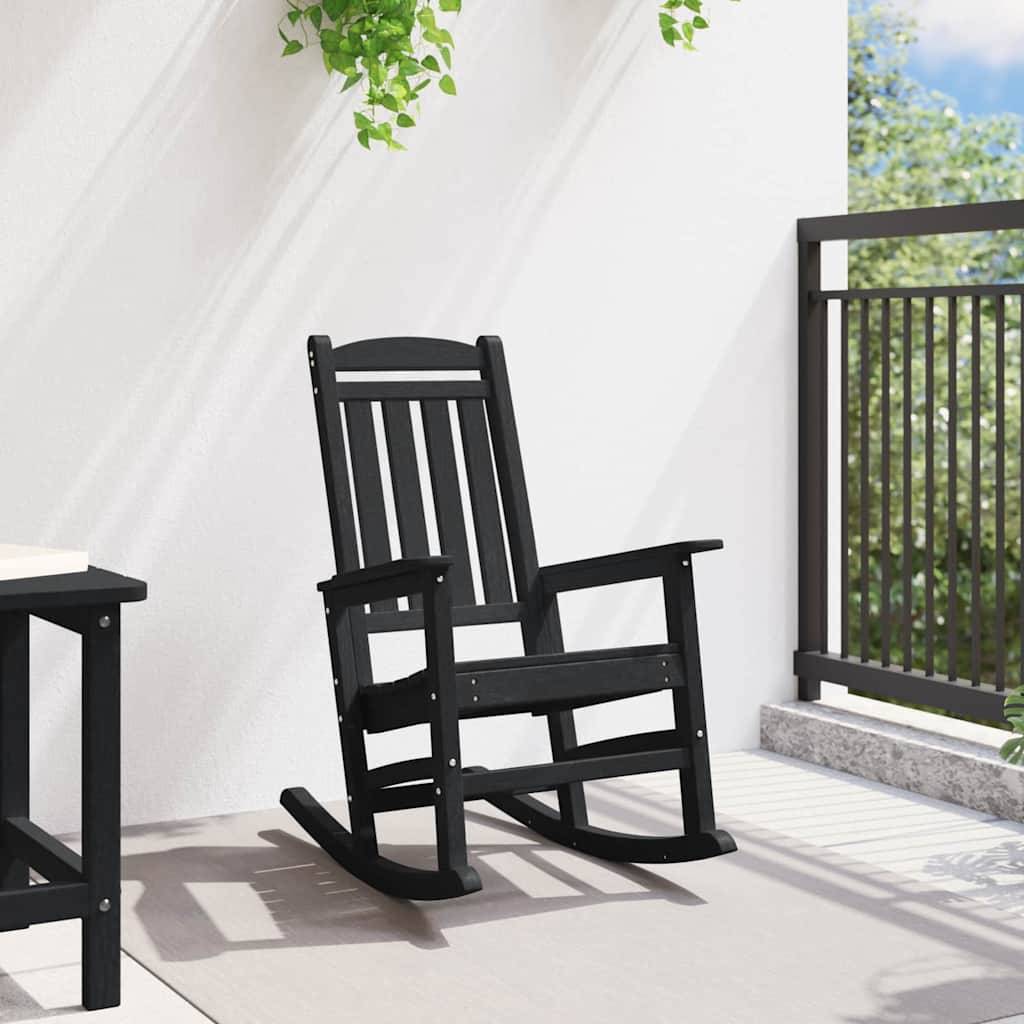 PANGIVO - Chaise Berçante de Jardin Noir 92 x 70 x 108 cm HDPE - PANGIVO - Image 3