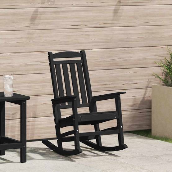 PANGIVO - Chaise Berçante de Jardin Noir 92 x 70 x 108 cm HDPE - PANGIVO - Image 1