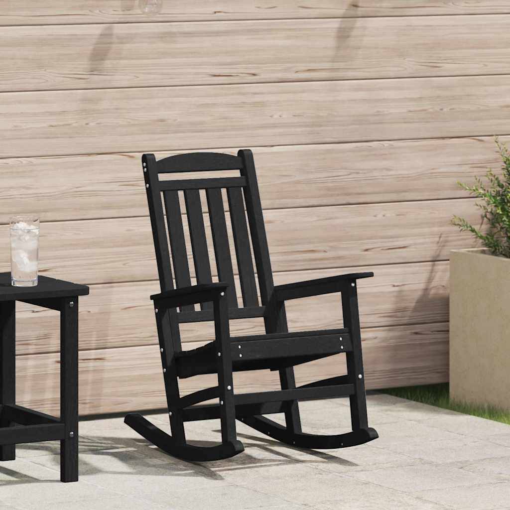 PANGIVO - Chaise Berçante de Jardin Noir 92 x 70 x 108 cm HDPE - PANGIVO - Image 1