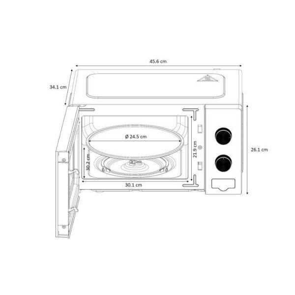 Micro-ondes OCEANIC MO20W11 Blanc 45,4 x H26,1 x P32,6 cm - 20L - Image 4