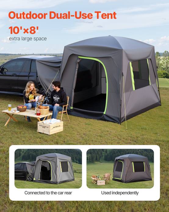 VEVOR Tente hayon SUV 2480x3080 mm, imperméable, double couche, 5-8 pers. Sac rangement. - Image 2