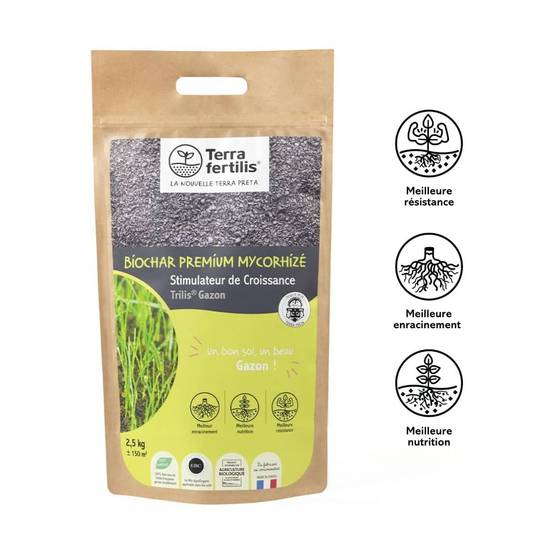 Terra Fertilis - Fertilisant Gazon Mycorhizes & Biochar - 1 kg et 2,5 kg - 2.5 kg - Image 3