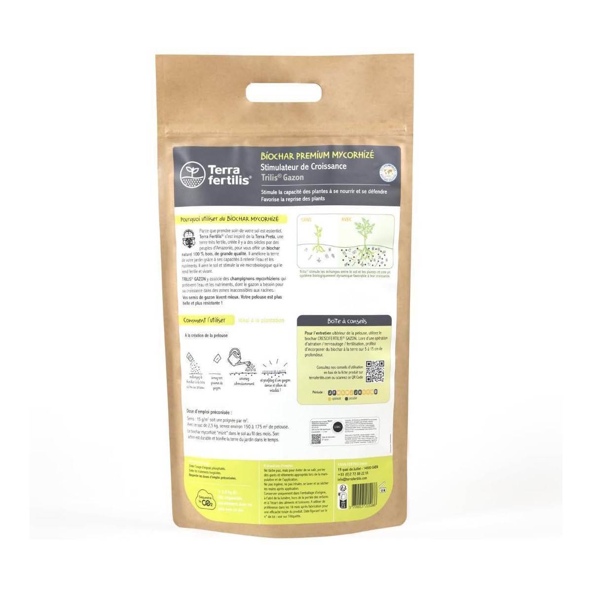 Terra Fertilis - Fertilisant Gazon Mycorhizes & Biochar - 1 kg et 2,5 kg - 2.5 kg - Image 2