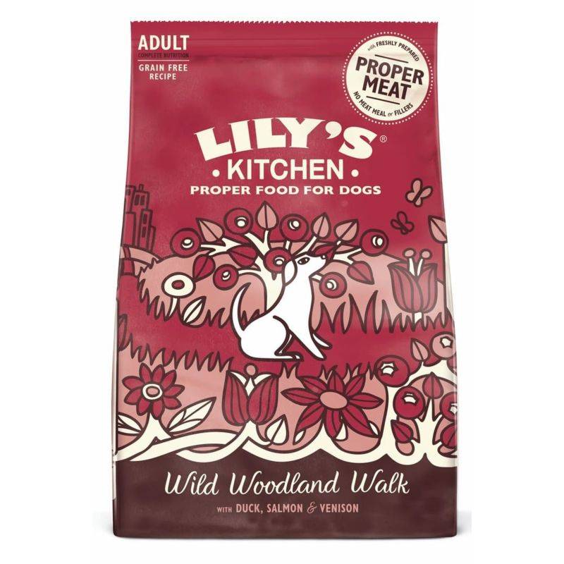 CROQUETTES CHIEN SANS CEREALES CHEVREUIL CANARD SAUMON GIBIER - LILY'S KITCHEN 12 kg
