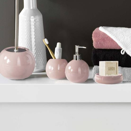 Porte Savon en Céramique "Bullea" 10cm Rose Poudré - Image 2