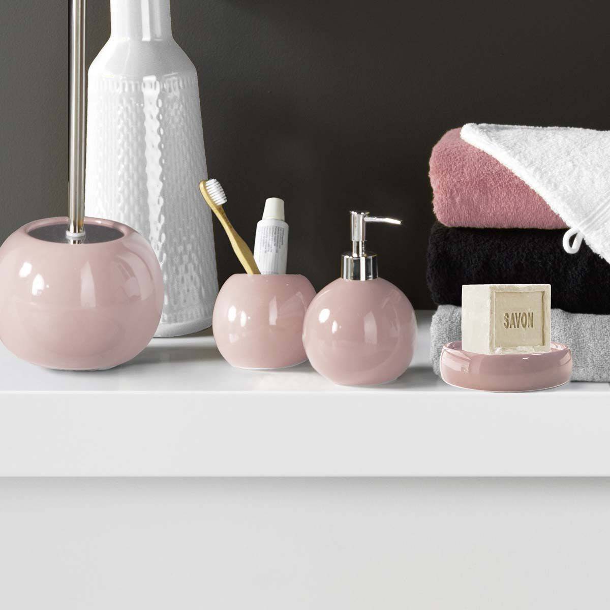 Porte Savon en Céramique "Bullea" 10cm Rose Poudré - Image 2
