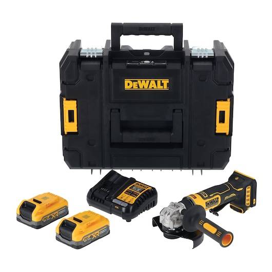 Dewalt - Meuleuse compacte 125 mm XR 18V 3,5 Ah Li-Ion Brushless powerstack - DEWALT - DCG404S2T-QW - Image 1